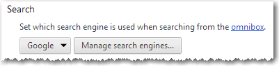 Chrome Search settings