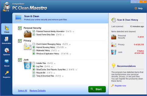 PC Clean Maestro Screenshot